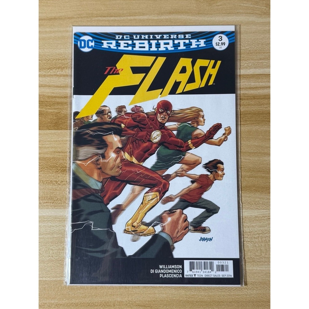 FLASH‎ #3 REBIRTH JOHNSON VARIANT FIRST PRINT DC COMICS (2016) JUSTICE LEAGUE